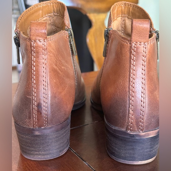 Luck Brand Basel Ankle Boot Brown Toffee Size 9 Leather Upper Ankle Booties - Picture 5 of 8